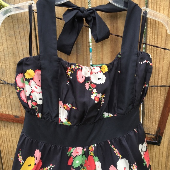 🛍️ Moulinette Soeurs Black Print Silk Dress Anthropologie 0 - Picture 2 of 7